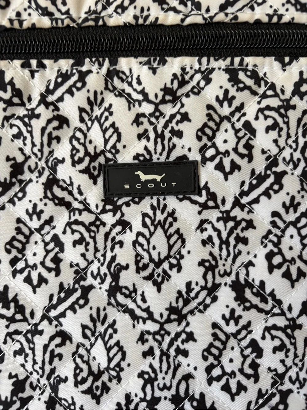 Scout Black & White Damask Zip Cosmetic Pouch